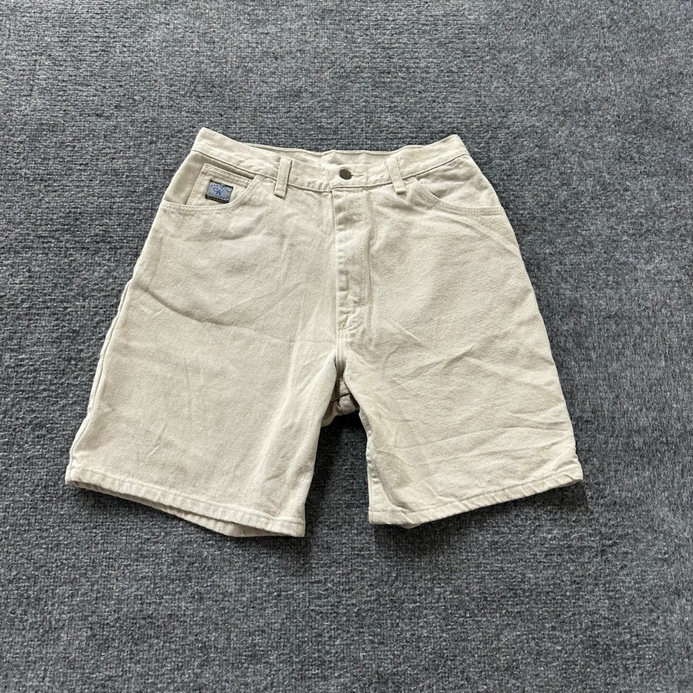 Wrangler Shorts Womens Size 12 Beige Denim High Waisted Casual USA Made MSR06CM
